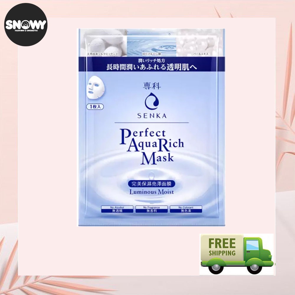 Mặt nạ cấp ẩm dưỡng trắng senka perfect aqua rich - luminous moist mask 25ml