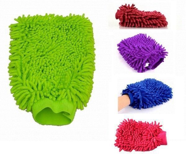 Găng Tay Chuyên Dụng Rửa Xe Ô Tô, Xe Máy, Xe Hơi 2 Mặt San Hô Loại Dày