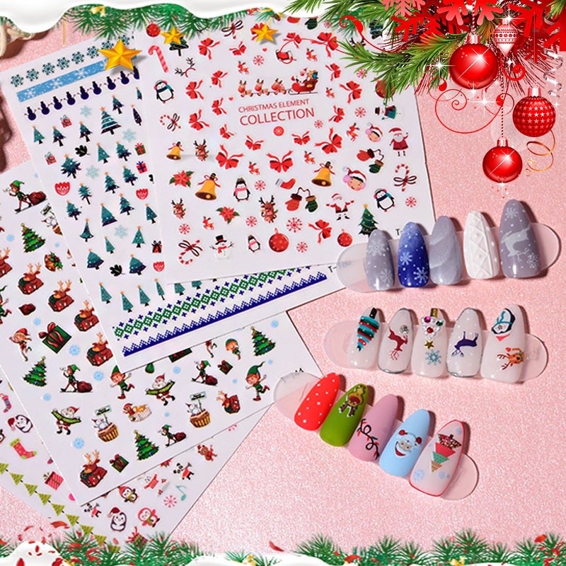 Hình dán sticker giáng sinh trang trí móng siêu đẹp ( HOT )