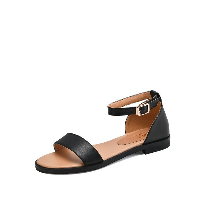 Giày sandal nữ đế bằng quai bản ngang bít gót - SD196
