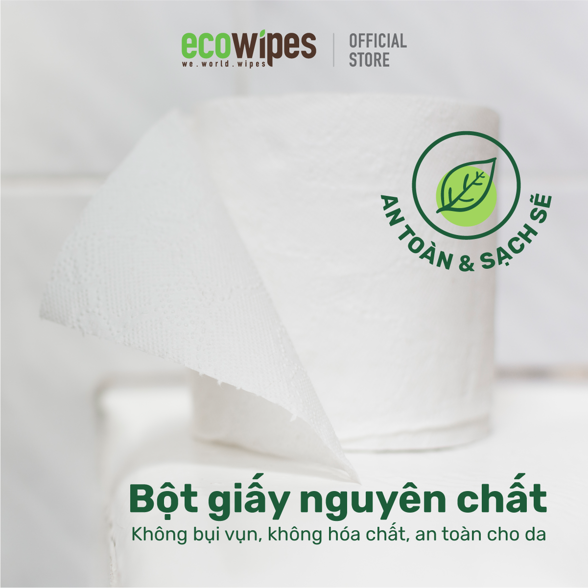 Giấy Vệ Sinh Cao Cấp 3 Lớp EcoTissue - Lốc 6 cuộn