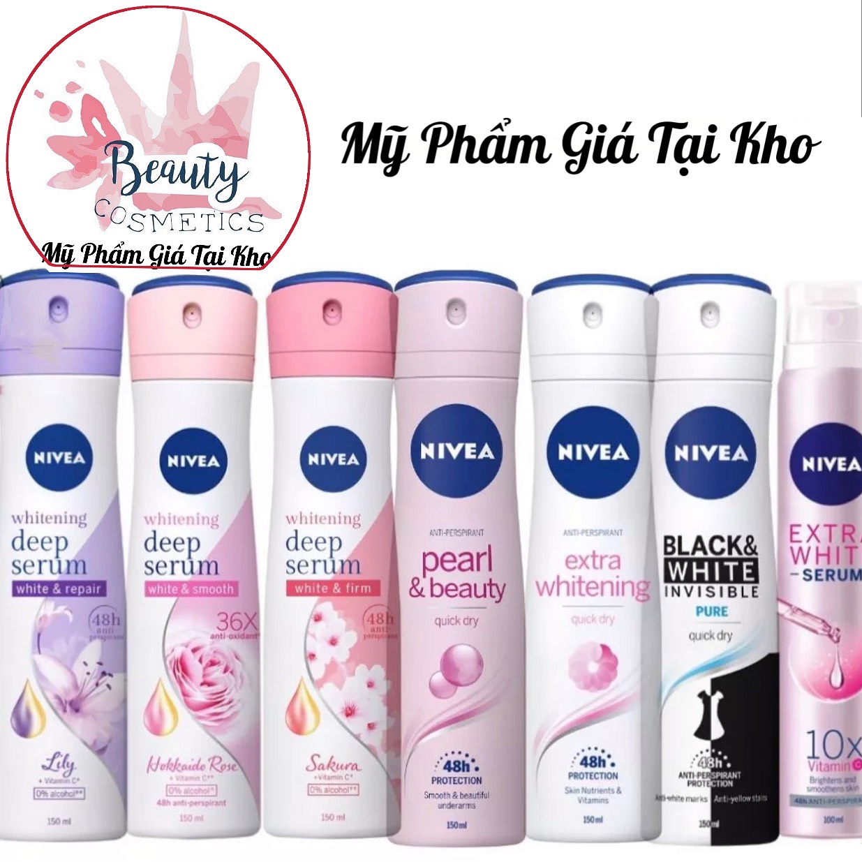 Xịt Khử Mùi Nivea Nữ Dưỡng Trắng và Ngăn Ố Vàng (150ml)