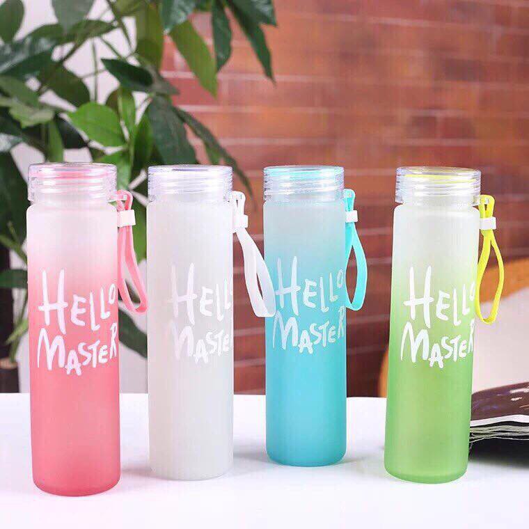 [HCM]BÌNH NƯỚC THỦY TINH HELLO MASTER CAO CẤP 480ML