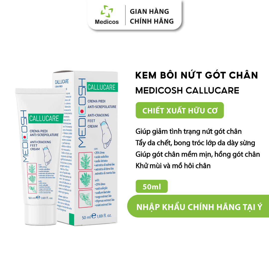 [HCM]Kem Bôi Nứt Gót Chân Medicosh Callucare 50ml