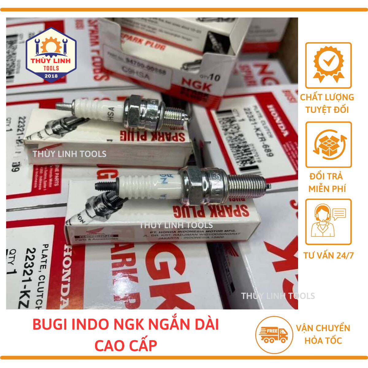Bugi ngk dream/wave, bugi ngk chân ngắn chân dài, bugi indo chân ngắn chân dài thùy linh tools