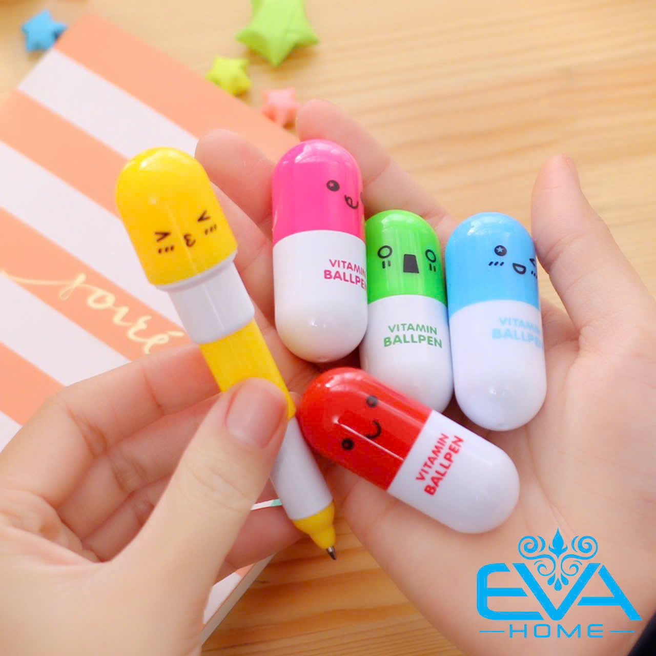 Bô 5 Bút Bi Vitamin Hoạ Tiết Icon Cute