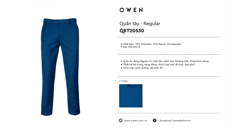 Quần Âu Nam OWEN QRT20530