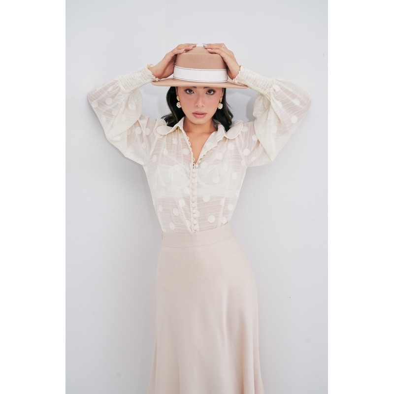Camelia Dot Blouse - Áo Sơ Mi Tay Phồng