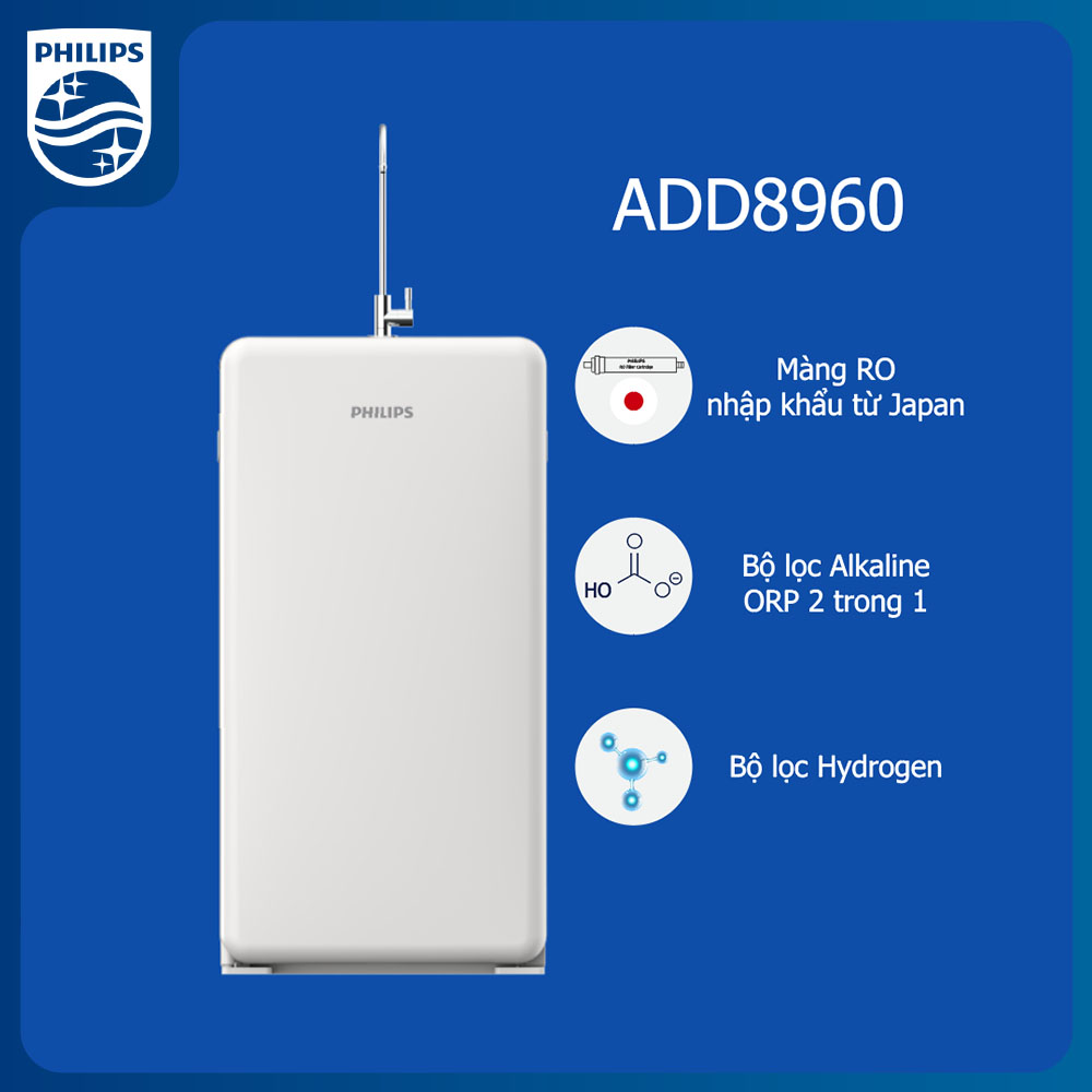 [Trả góp 0%] Máy lọc nước RO Alkaline Philips ADD8960