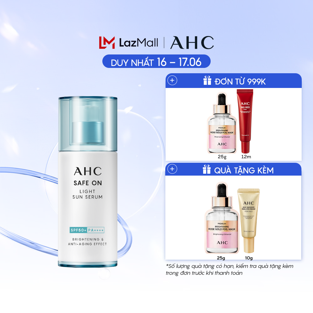 Tinh Chất Chống Nắng Cấp Ẩm - AHC Safe On Light Sun Serum 40ml