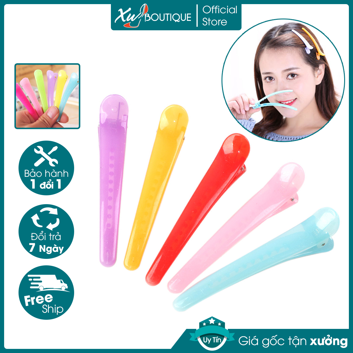Kẹp Tóc Mỏ Vịt (Nhựa dẻo)