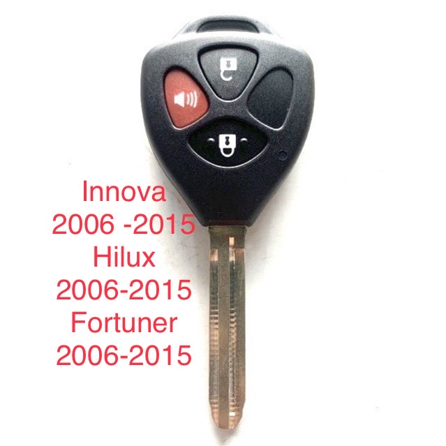 Remote xe Innova 3 nút có mạch remote tự cài trên xe