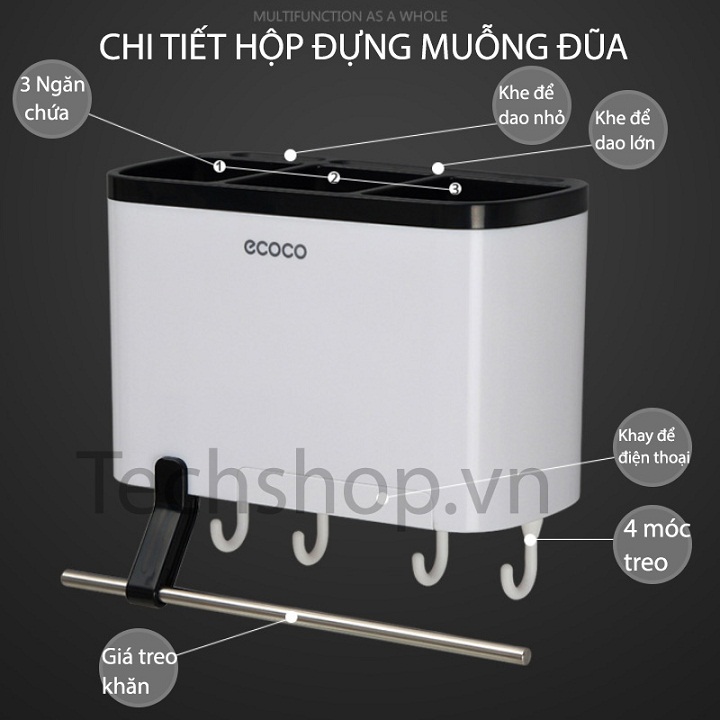 Kệ nhà bếp đa năng cắm dao đồ dùng  ecoco 1801 dán tường