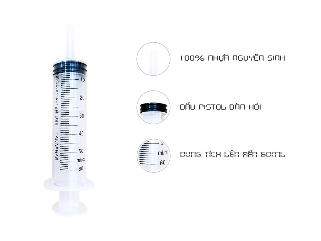 Bơm cho ăn y tế chính hãng Tanaphar 50ml Tanaphar (túi 1 Chiếc)