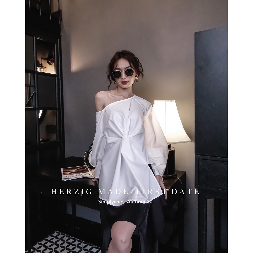 Chân váy lụa sần vạt chéo layer cá tính Jouer skirt - Q1200
