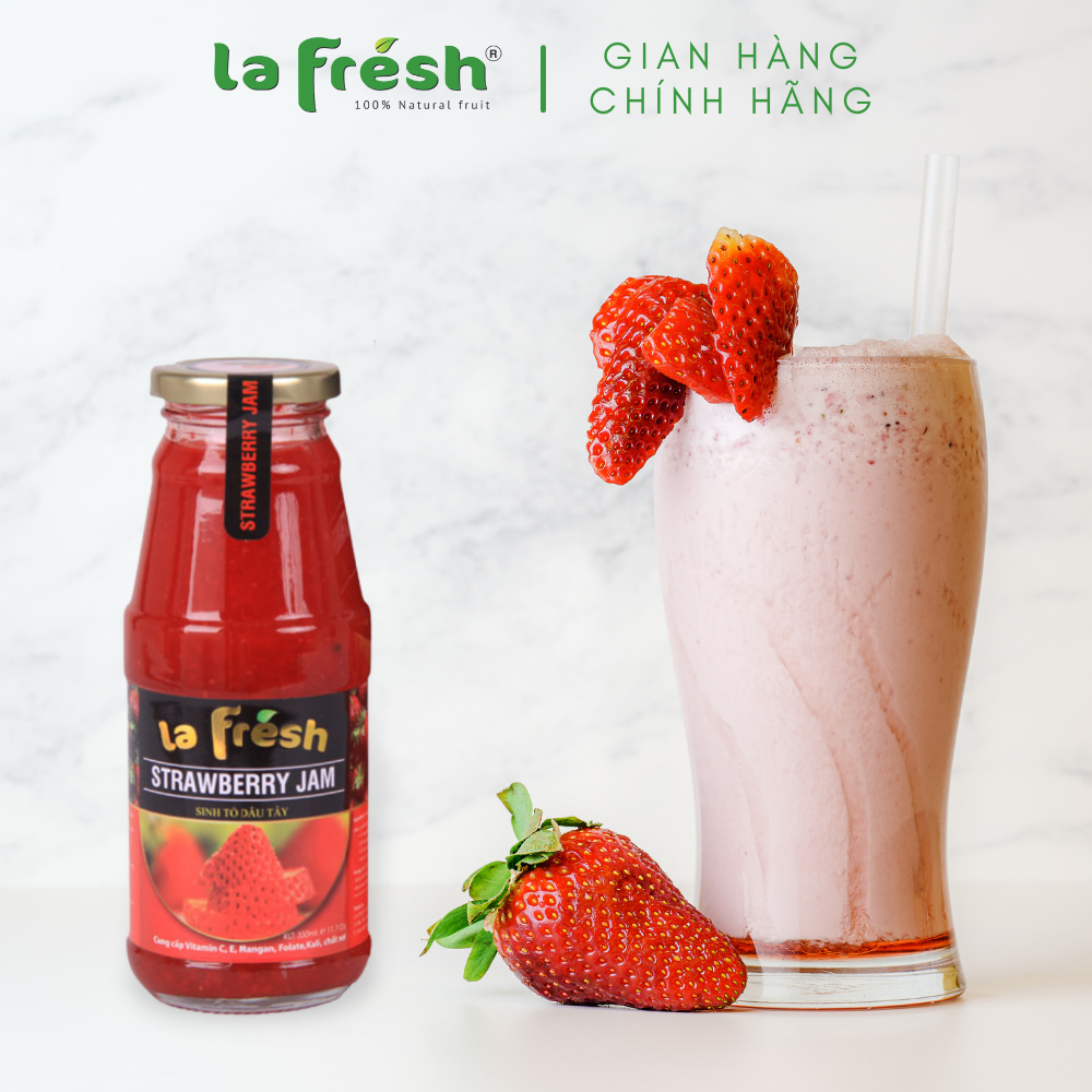 [HCM]Sinh Tố Dâu Tây Lafresh Đà Lạt 350ml
