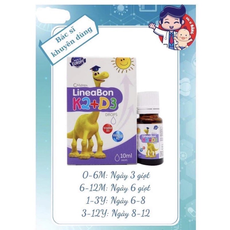 [FREESHIP - MẪU MỚI] LineaBon K2+D3 drops Vitamin K2 D3 tăng chiều cao date mới nhất