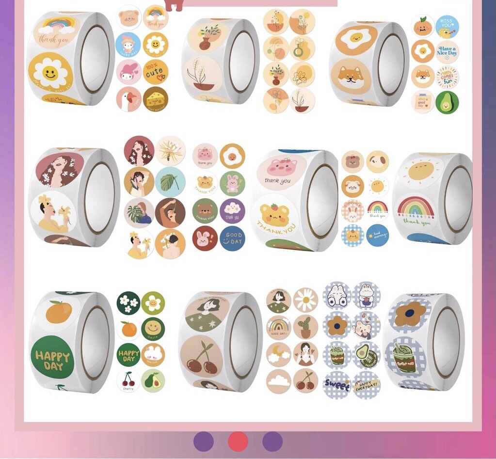 SET CHIẾT 50 STICKER THANK YOU CẢM ƠN