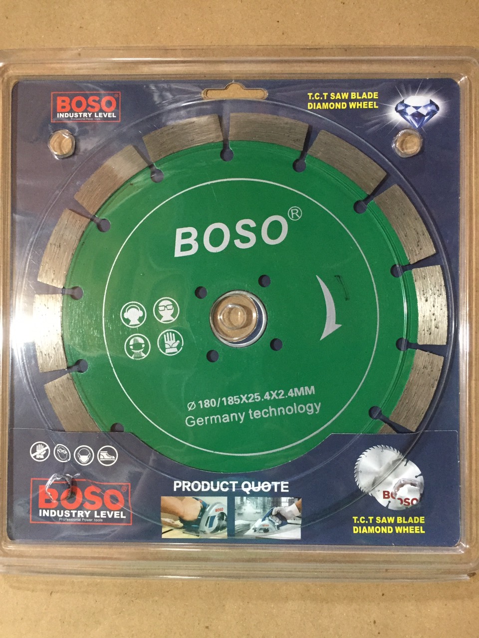 Lưỡi cắt gạch, lưỡi cắt bê tông BoSo 180mm đa năng, lưỡi cắt gạch đường kính 180mm siêu bền