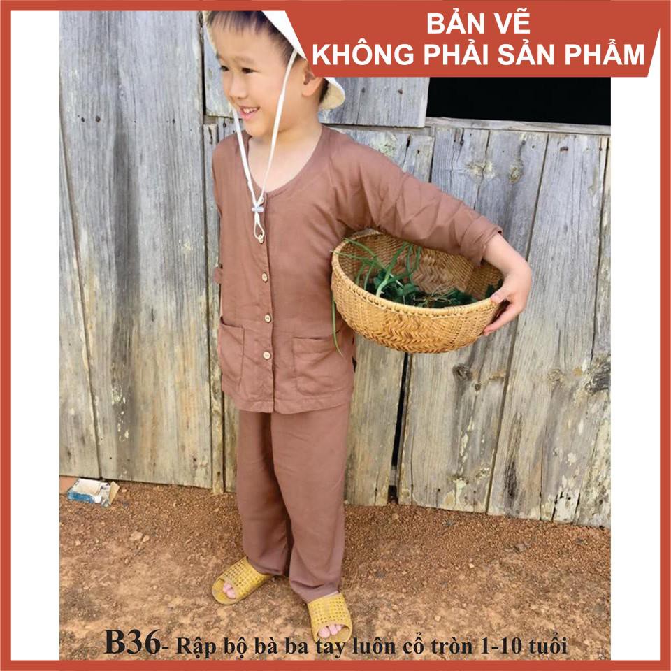 Rập giấy bộ bà ba bé trai mã B36