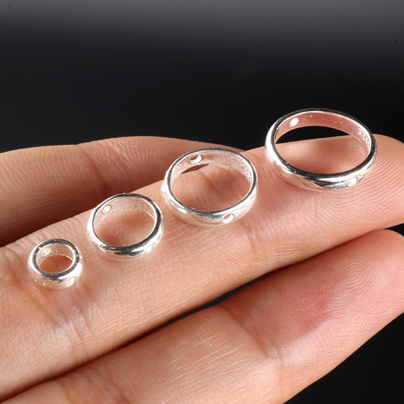 Charm bạc bọc đá dạng tròn - Charm Bạc 925 - Mã CB001