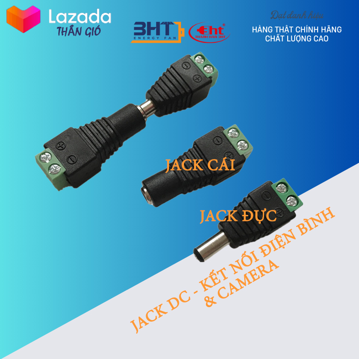 Bộ 5 Jack DC 5.5x2.1mm (Jack Đực / Cái)