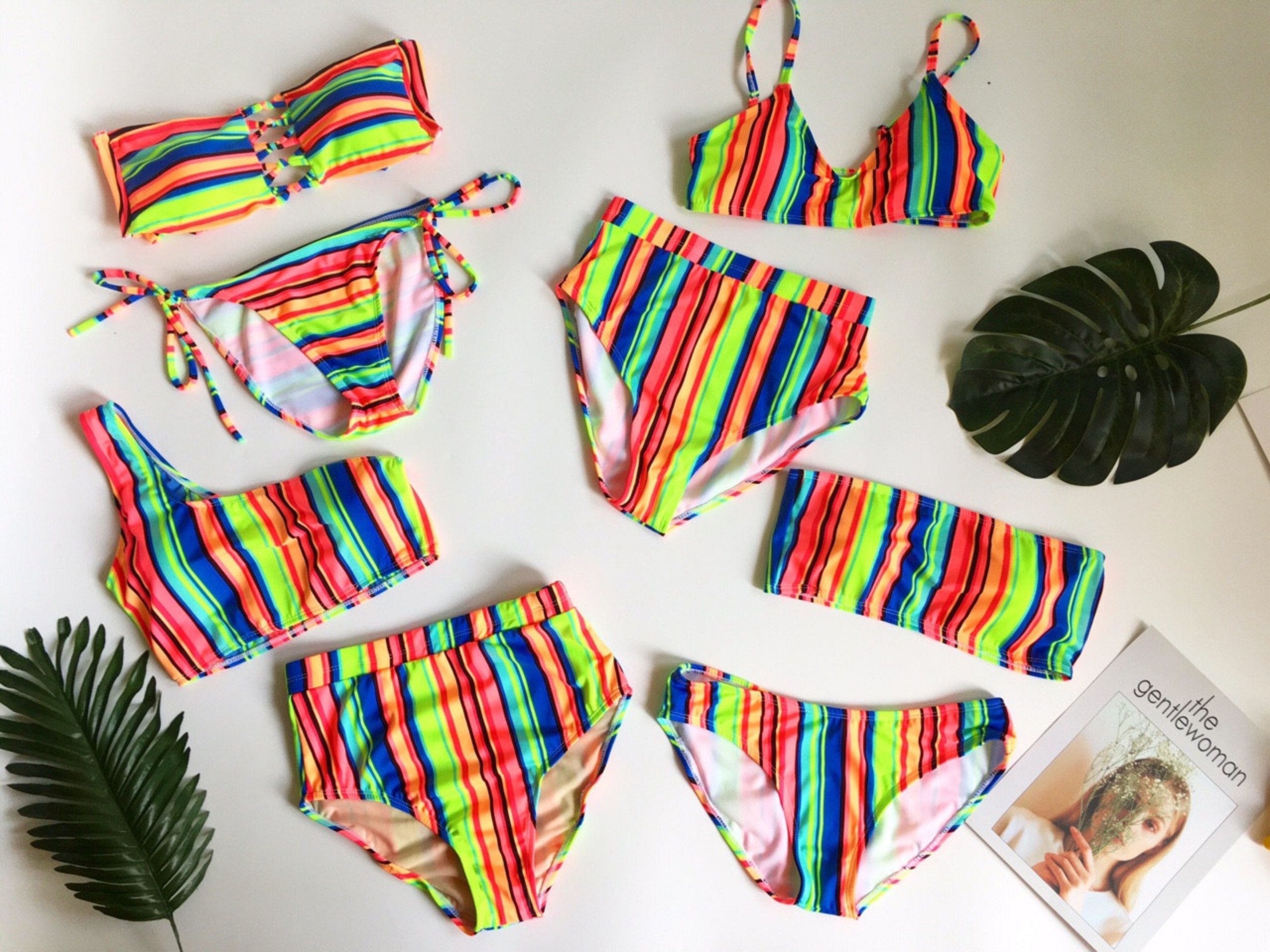 Bikini sọc 7 màu dễ thương