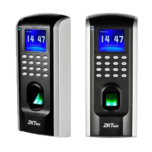 Máy chấm công Zkteco SF-200 màn hình hiển thị số, bàn phím số, cảm biến vân tay, thiết kế hiện đại, phù hợp văn phòng.