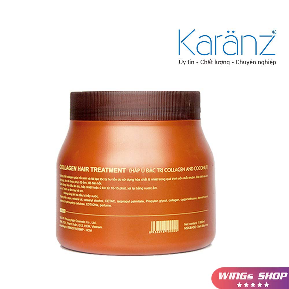 🛑 Kem Hấp Ủ Dừa Collagen Coconut Karanz 1000ml | Phục Hồi Tóc, Giúp Tóc Siêu Mềm Mượt | Hàng Chính Hãng