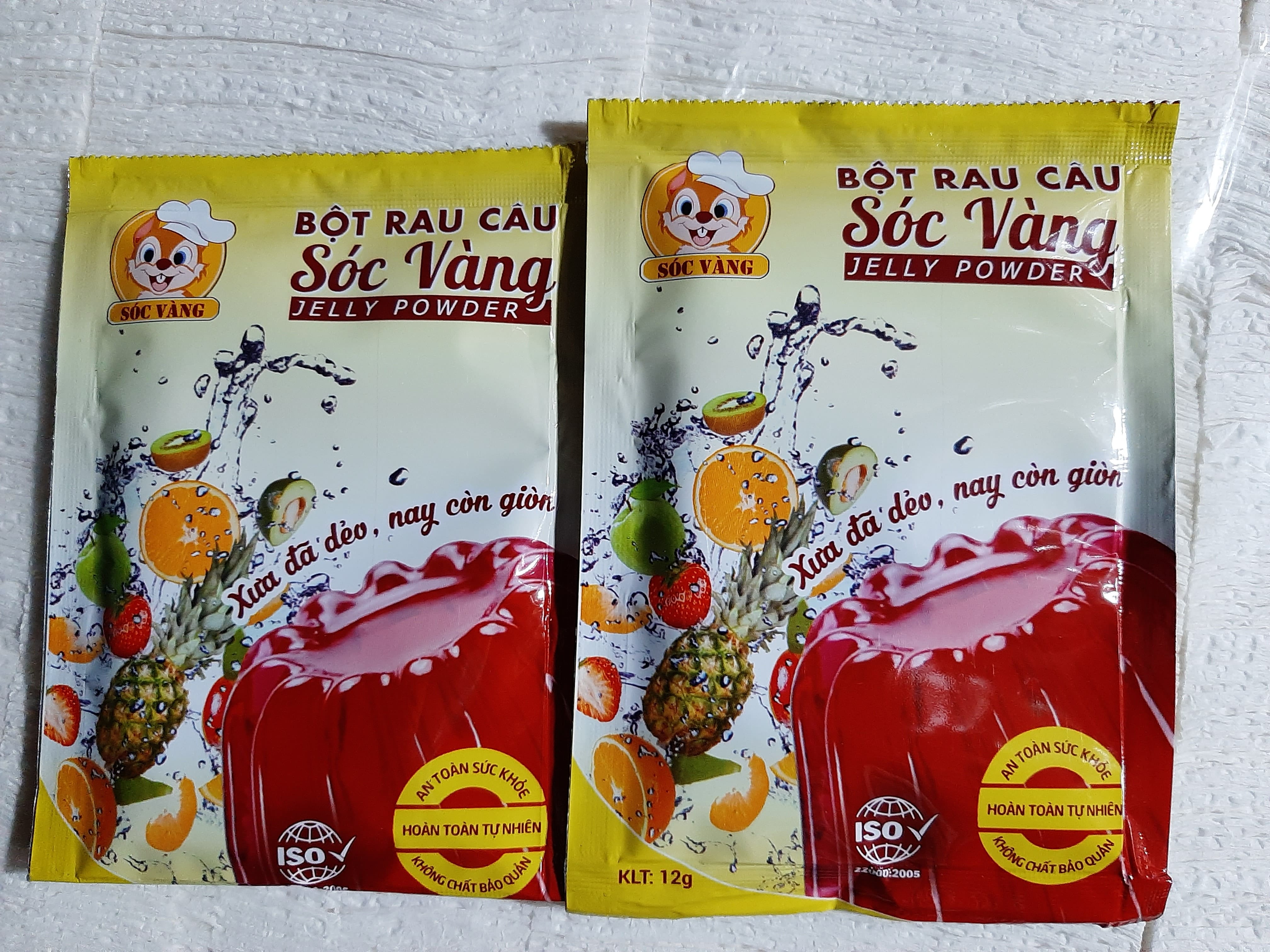 Bột rau câu dẻo giòn sóc vàng 12g