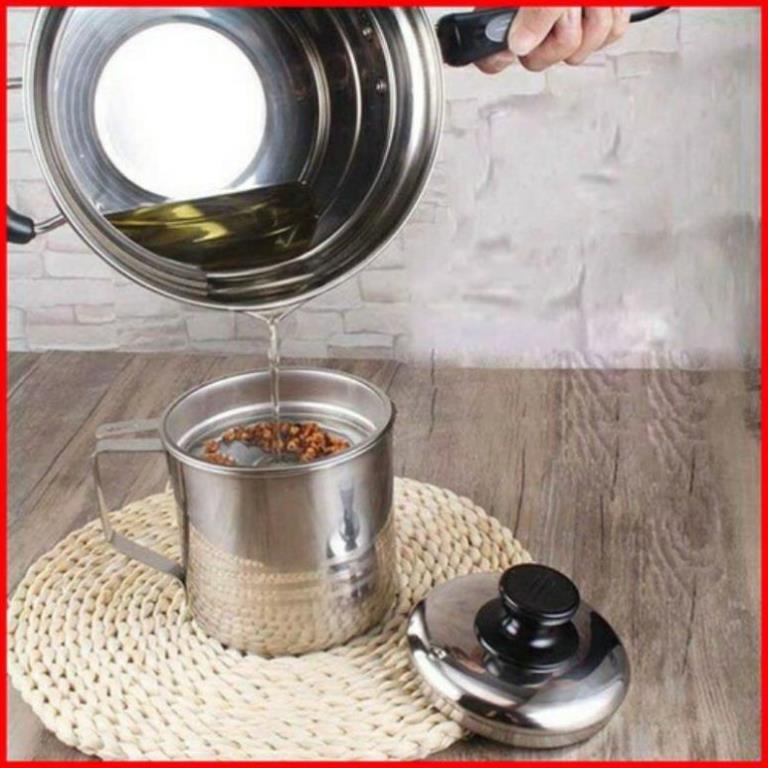 Ca lọc cặn dầu ăn,mỡ inox 304 1,2 lít0