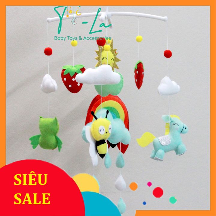 Đồ chơi treo nôi cũi handmade hình ong, cú