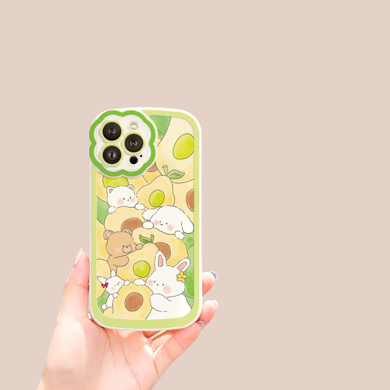 Ốp lưng iPhone Fruit Rabbit viền hoa 11promax sooen case