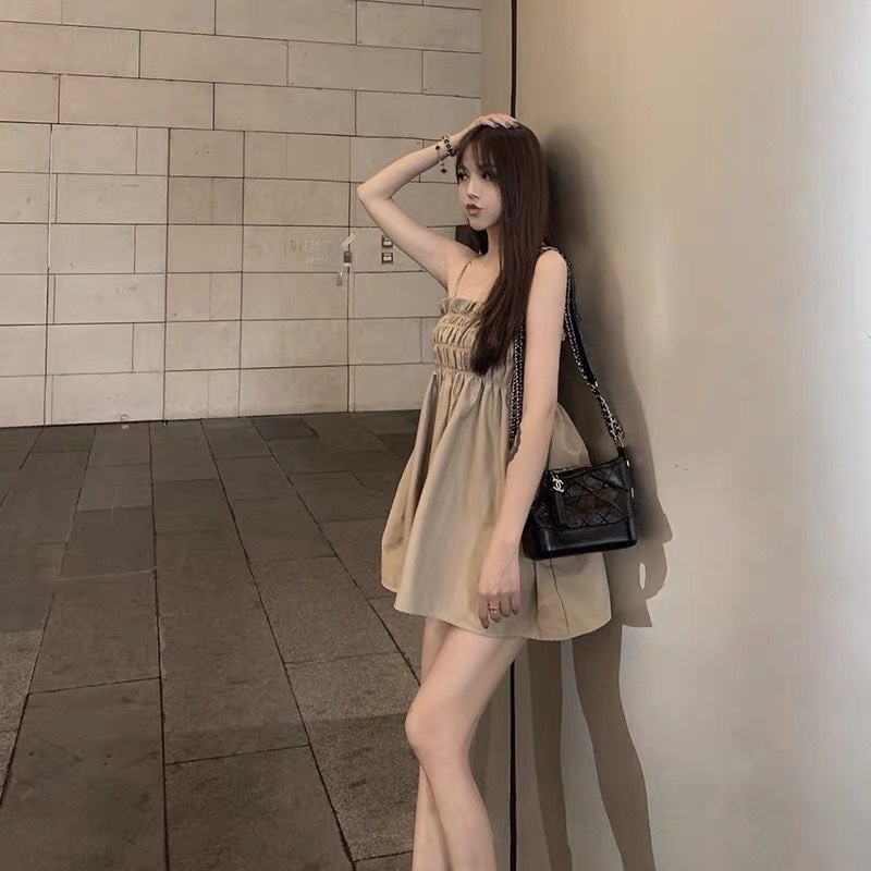 đầm 2 dây nữ - chất đũi xinh xắn T84