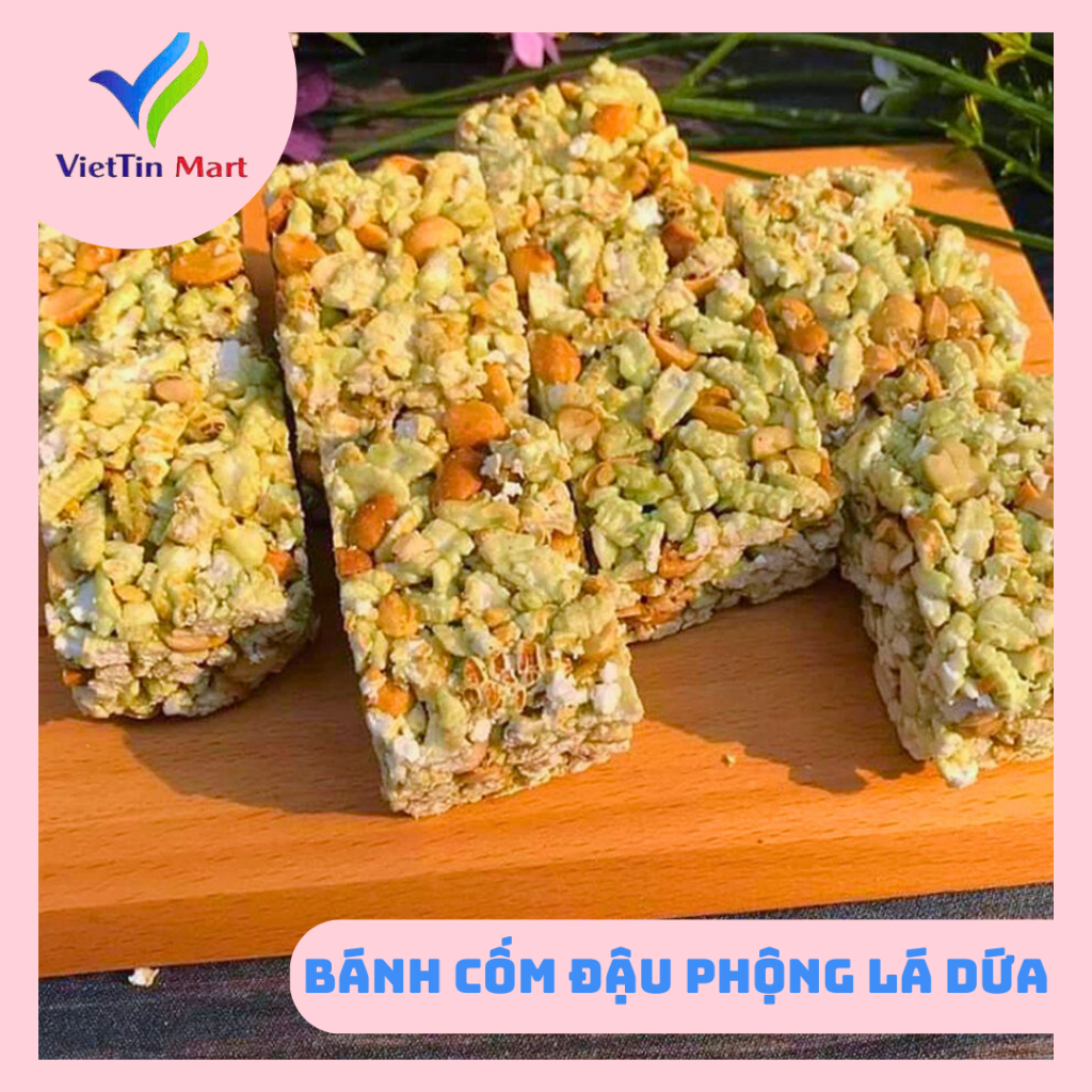 Bánh cốm đậu phộng lá dứa 400g Viettin Mart
