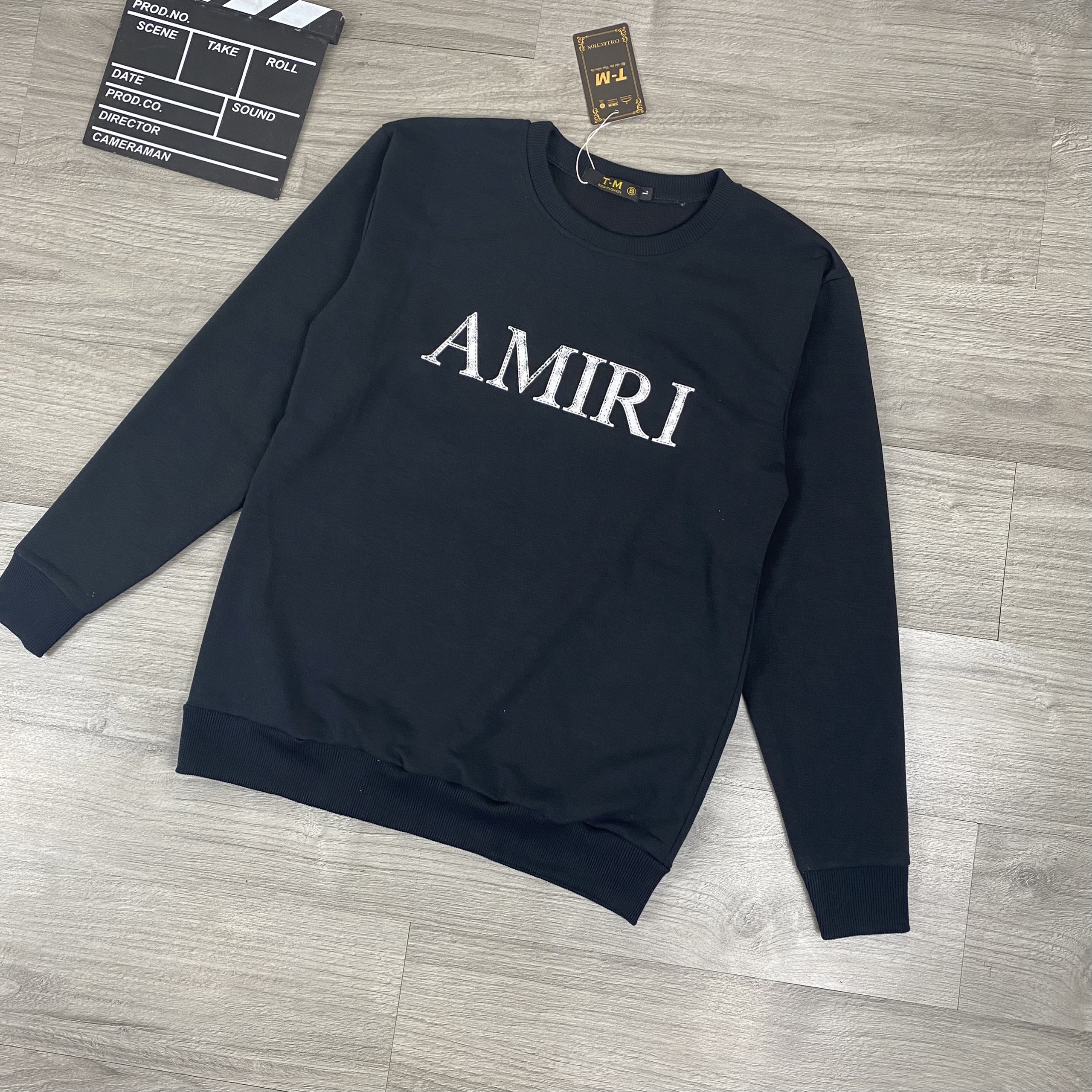 [AB SHOP] ÁO THUN TAY DÀI NAM NỮ BASIC TRƠN IN CHỮ AMIRI TM063 [HCM]