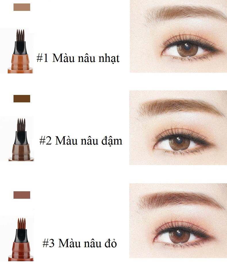 Bút chì kẻ lông mày phẩy sợi 4D, bút kẻ lông mày Suanke SUAKE