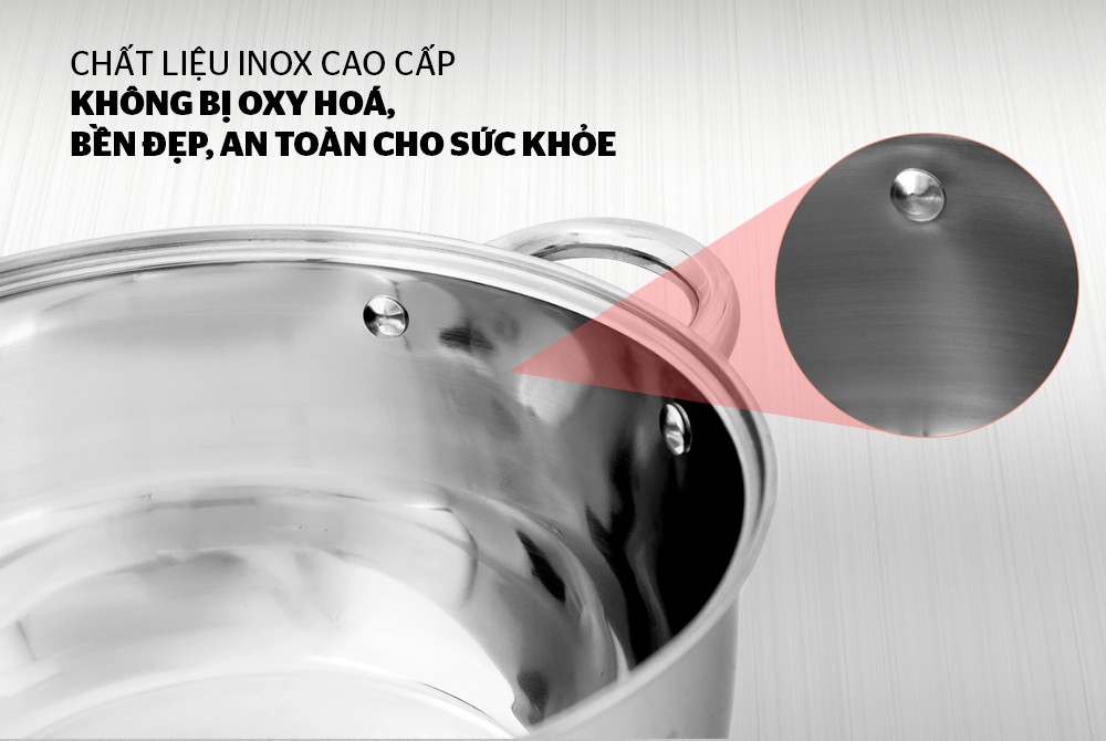 [HCM]Nồi inox 3 đáy SUNHOUSE 20CM