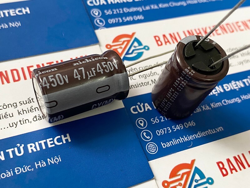 Combo 5 chiếc tụ hóa nichicon 47uf 450v 16x25mm