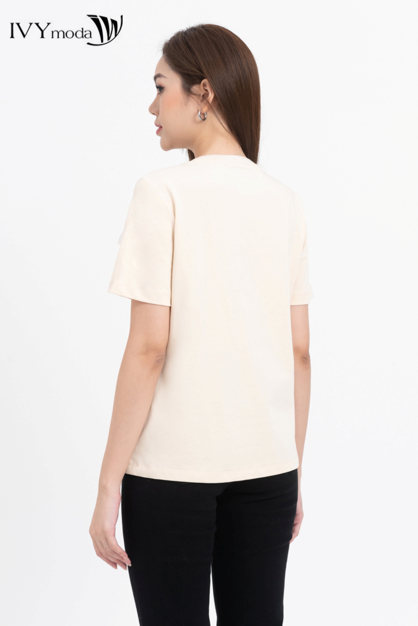 Áo thun đính hoa IVY moda MS 57M7761
