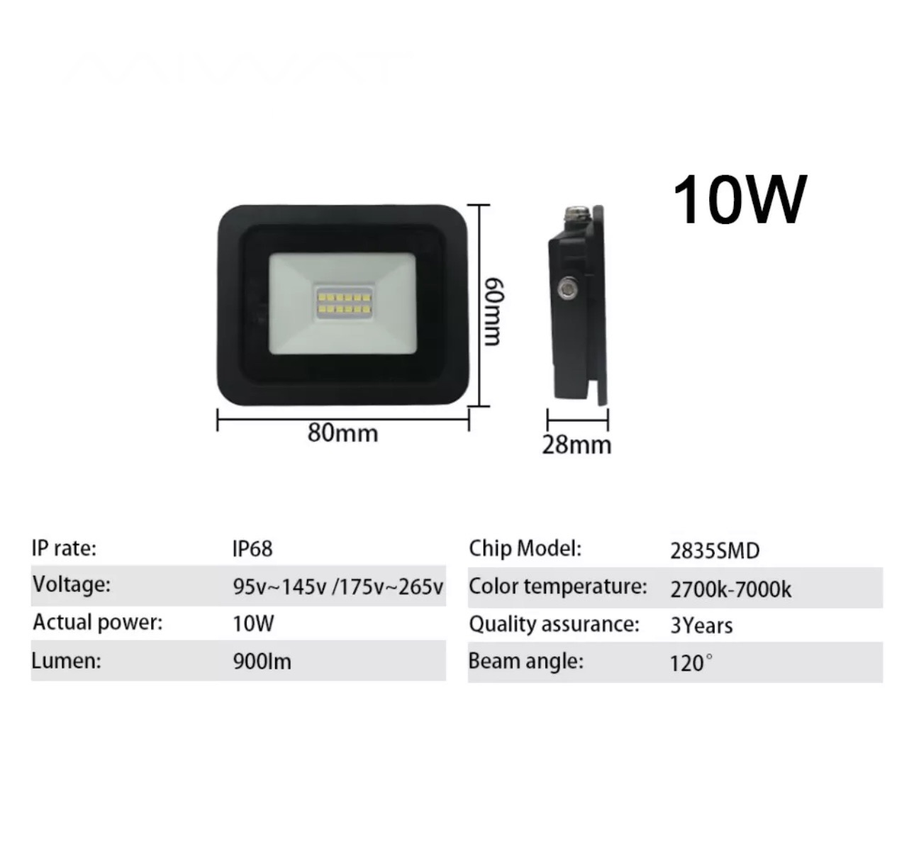 Đèn pha led 10w chiếu sáng ngoài trời chiếu sáng bảng hiệu sân vườn