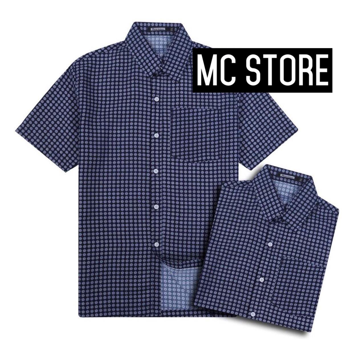[FreeShip+Discharge]Middle-aged shirt with soft and cool kate fabric random texture size 45-90kg