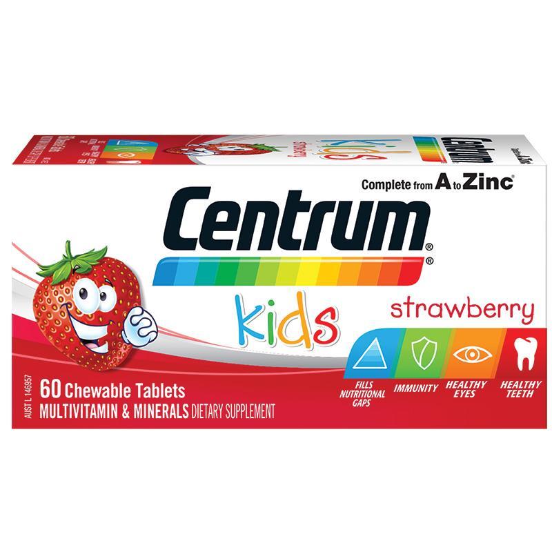 Centrum Kids Multivitamin Strawberry 60 Tablets
