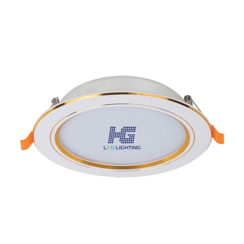 Đèn led âm trần viền vàng 9W - 3 màu 3 chế độ
