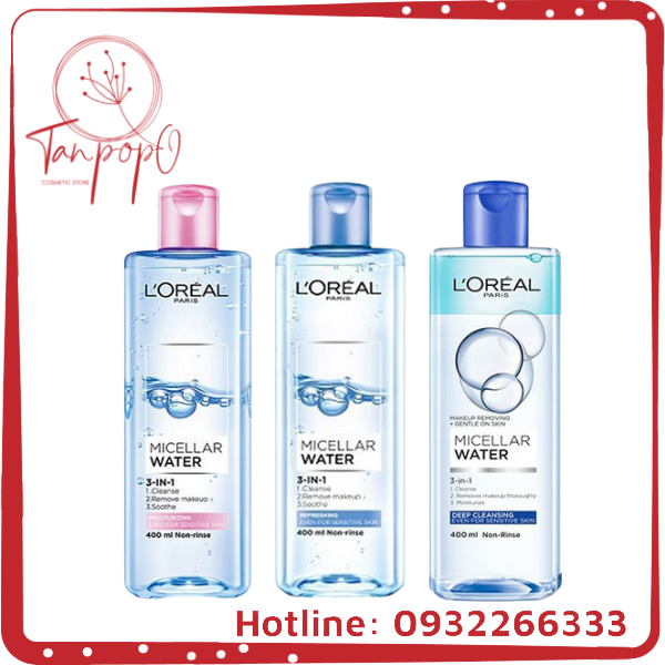 Nước tẩy trang L'Oréal Paris 3-in-1 Micellar Water 400ml