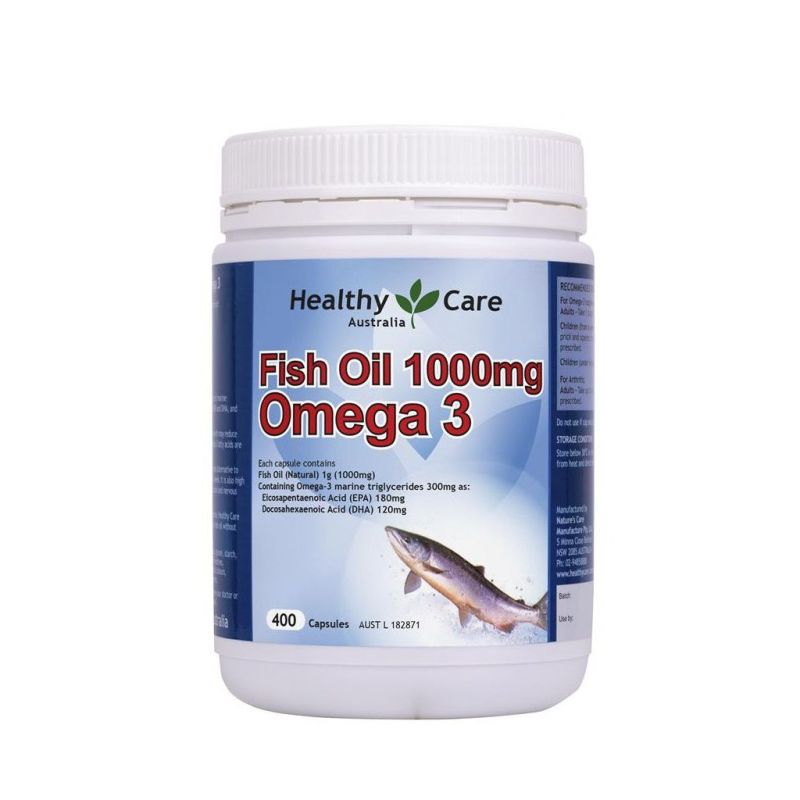 Dầu Cá Tự Nhiên Fish Oil Healthy Care Omega 3 1000mg, 400 viên cao cấp