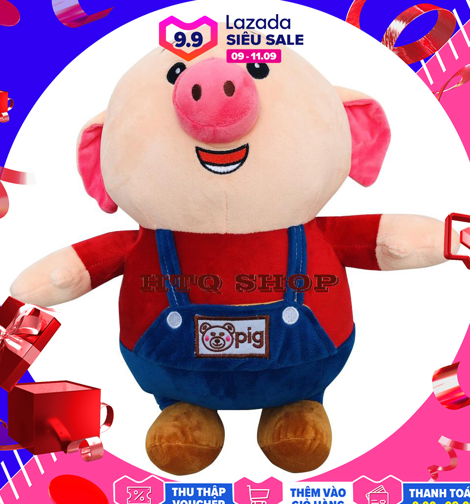 Gấu bông Heo dễ thương mặc yếm - 50cm