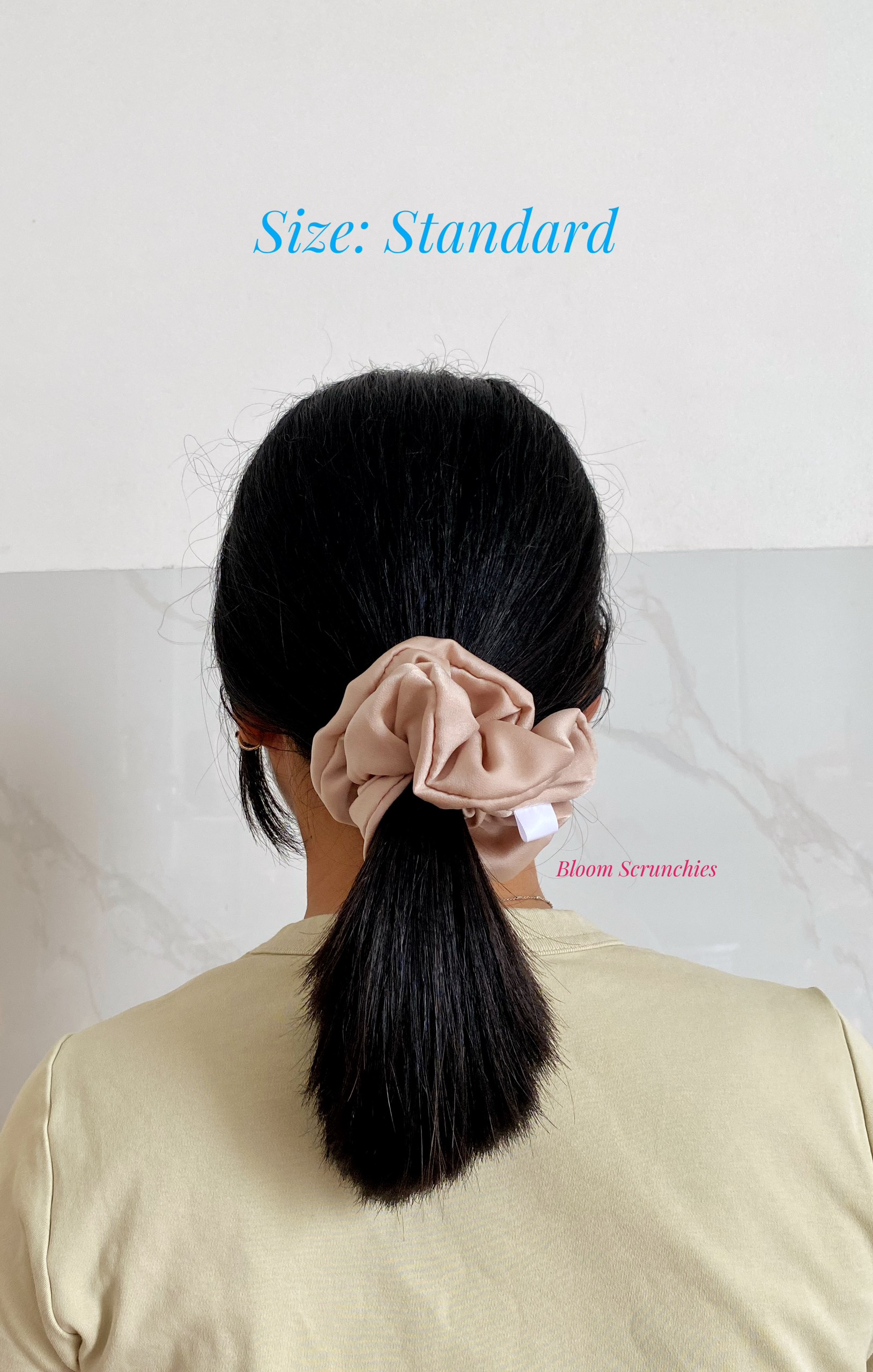 Dây cột tóc lụa ngọc trai màu nude Standard_ Scrunchies