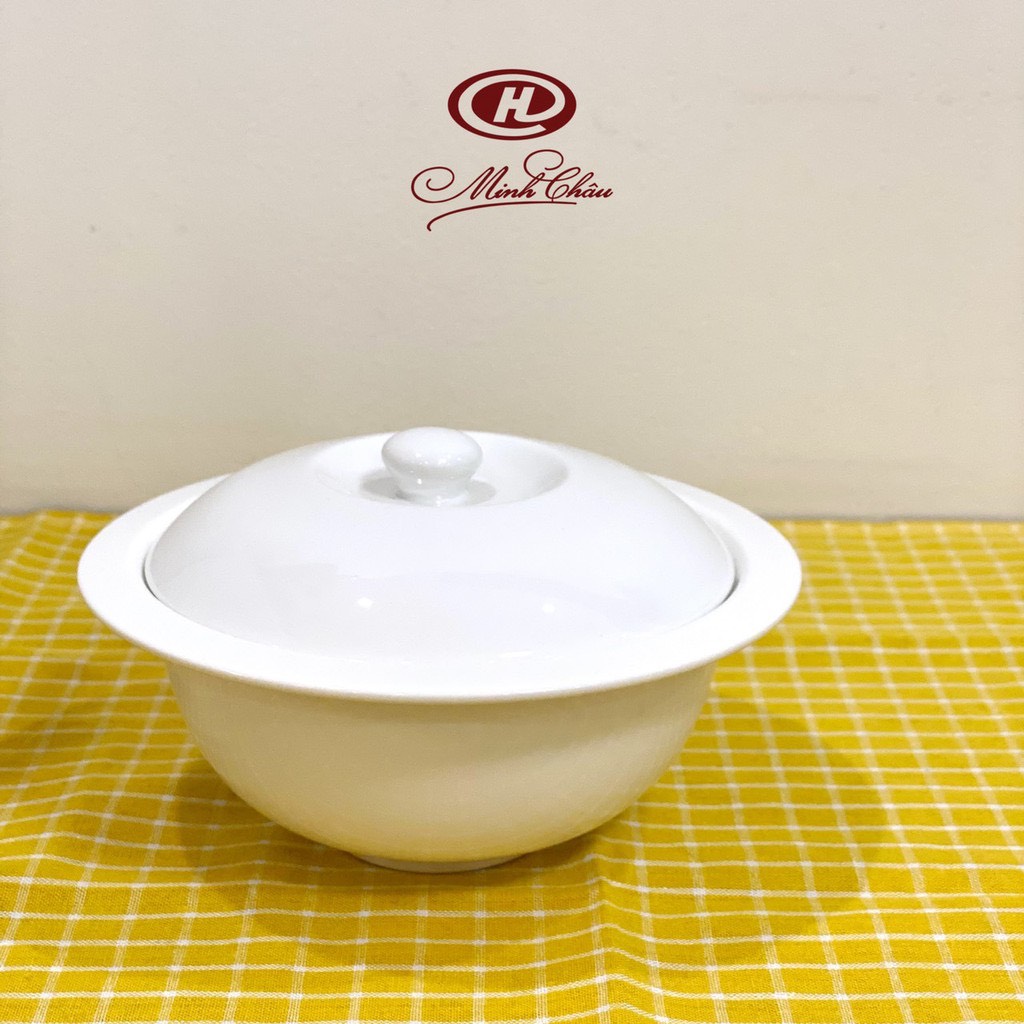Thố cơm 18 trắng sứ Minh Châu