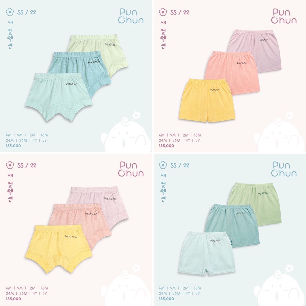 Punchun set ba quần cho bé trai bé gái SS2022